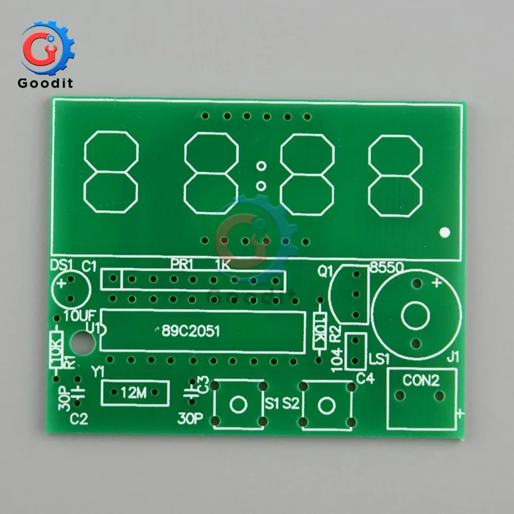 Reloj electrónico de tubo Digital de 4 bits de 0,56 pulgadas, Kit de bricolaje, kit de producción electrónica, Chip de tiempo AT89C2051 FR-4 PCB