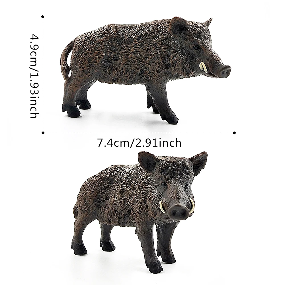 2.9 นิ้วชีวิตป่า Wild Boar PVC รูปการ์ตูนเด็กก่อนวัยเรียนตุ๊กตาของเล่นตกแต่งของขวัญ DH