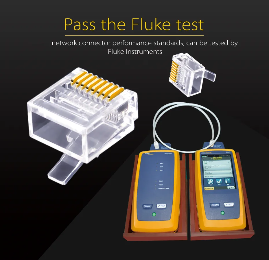 Cat6 Phẳng Cắm Cơ Thể Ngắn Với Dây Hướng Dẫn Cáp Dẹp UTP Mạng Kết Nối Ethernet Cắm Máy Tính 30U Mạ Vàng 20 / 50 Chiếc