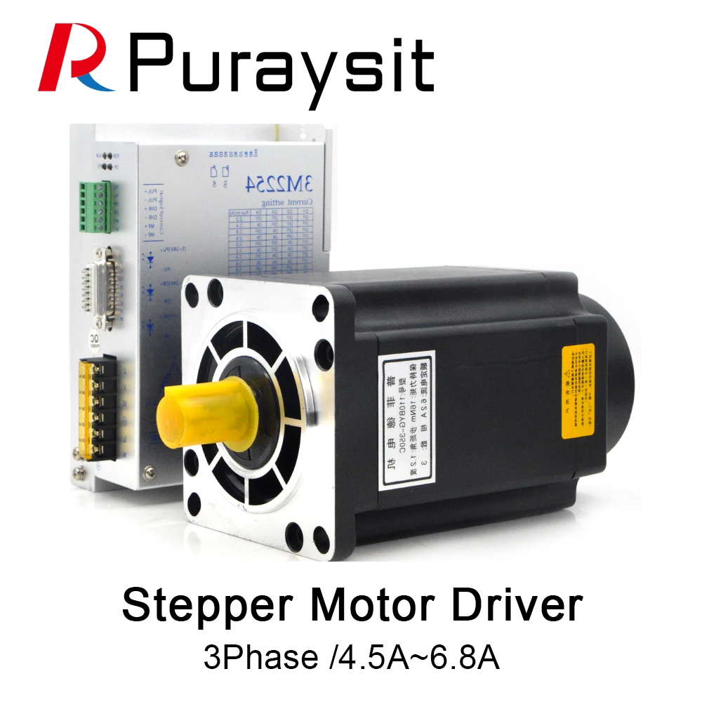 Puraysit 3phase Step Motor Drive 110BYG350B 110BYG350C 12N M 110BY Stepper Motor 220V + Stepper Driver 3M2254