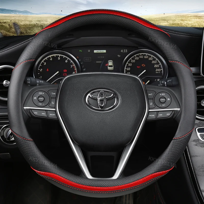 Car Steering-wheels Cover 37 38cm for Toyota 86 HiAce Innova Noah Prius Land Cruiser Prado Sienna Sienta Rush Sequoia corolla