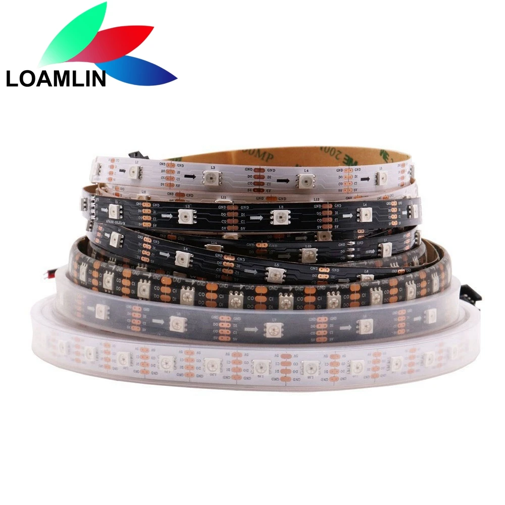 

APA102 SK9822 Data And Clock Seperately Smart Led Pixel Strip 30/60/144Leds/Pixels/m IP30/IP65/IP67 DC5V