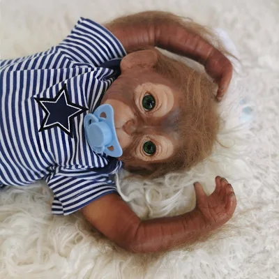 Baby Reborn Silicone And Realistic Lifelike Monkey Boys Girls Toys Popular Reborn Toddler Baby Dolls Bebe Doll Reborn Soft Touch