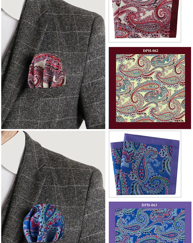 Tailor Smith New Arrival 30x30cm Big Size Handkerchief Men Fashion Chest Towel Paisley Floral Dot Soft Suit Hanky Pocket Squares