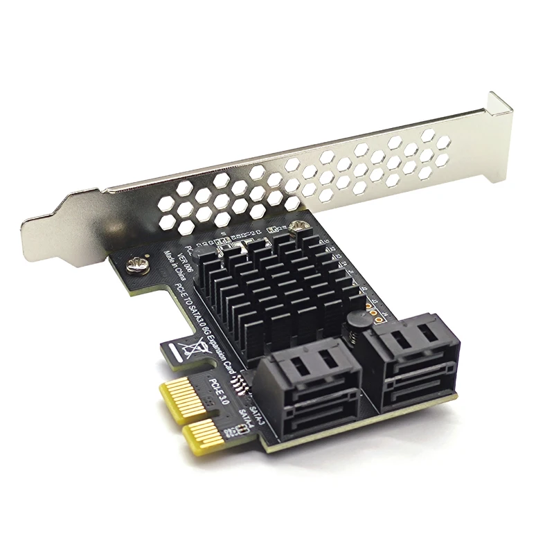 

Адаптер SATA PCI e, 4 порта SATA 3,0 на PCIe x1 GEN3, карта расширения SATA 3 III PCI-e PCI Express, конвертер ASMedia ASM1064