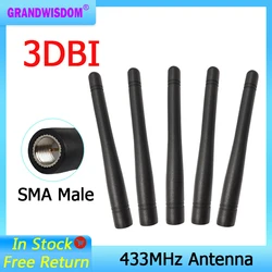 gws 2p 5p 433mhz Antenna 3dbi sma male straight head lora antene for RF FSK ASK CC1101 4432 Smart module lorawan signal receiver