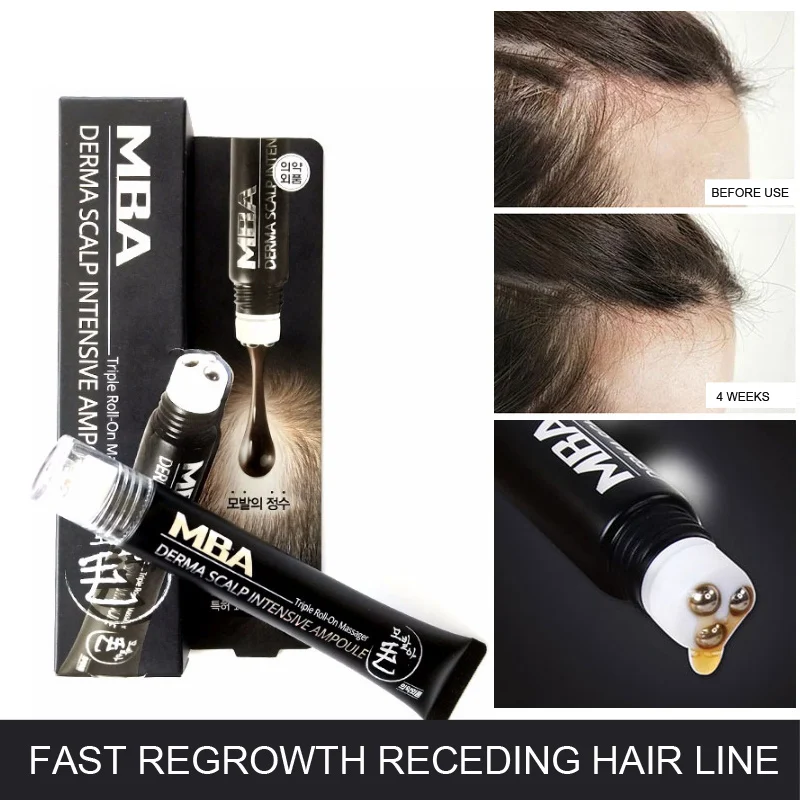 

Hair Line Growth Serum Derma Scalp Intensive Ampoule Triple Roll Massager Fast Hair Regrow Hair Loss Essence