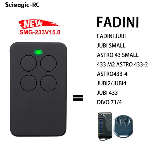 FADINI ASTRO 433-2 433-2TR PICCOLO 차고 원격 제어 433MHz 게이트 도어 오프너 명령 송신기