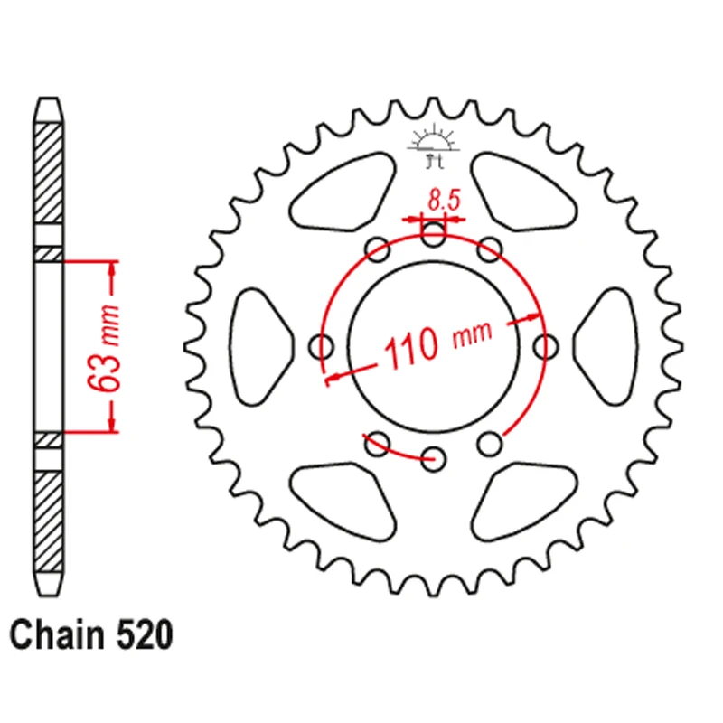 48T-520 Motorcycle Rear Chian Sprocket For KTM 125 Duke 14-21 200 Duke 2015-2020 390 Duke 2013-2022 125 200 390 RC 2014-2020