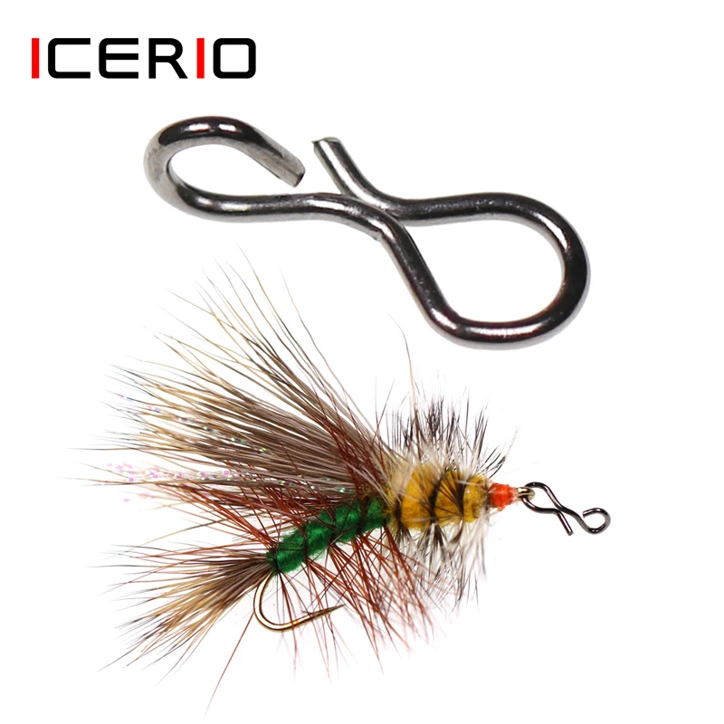 ICERIO 50PCS Fly Fishing Snaps Connector Quickly Change for Hooks and Lures Flies Accessries