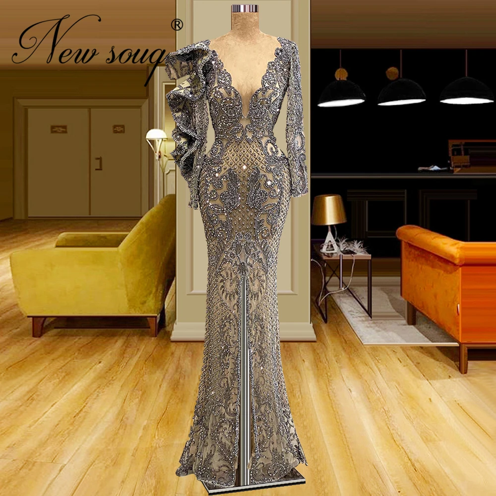 

Elegant Illusion Beaded Prom Dresses For Women Robes De Soiree Women Mermaid Evening Dress 2022 Dubai Long Celebrity Party Gowns