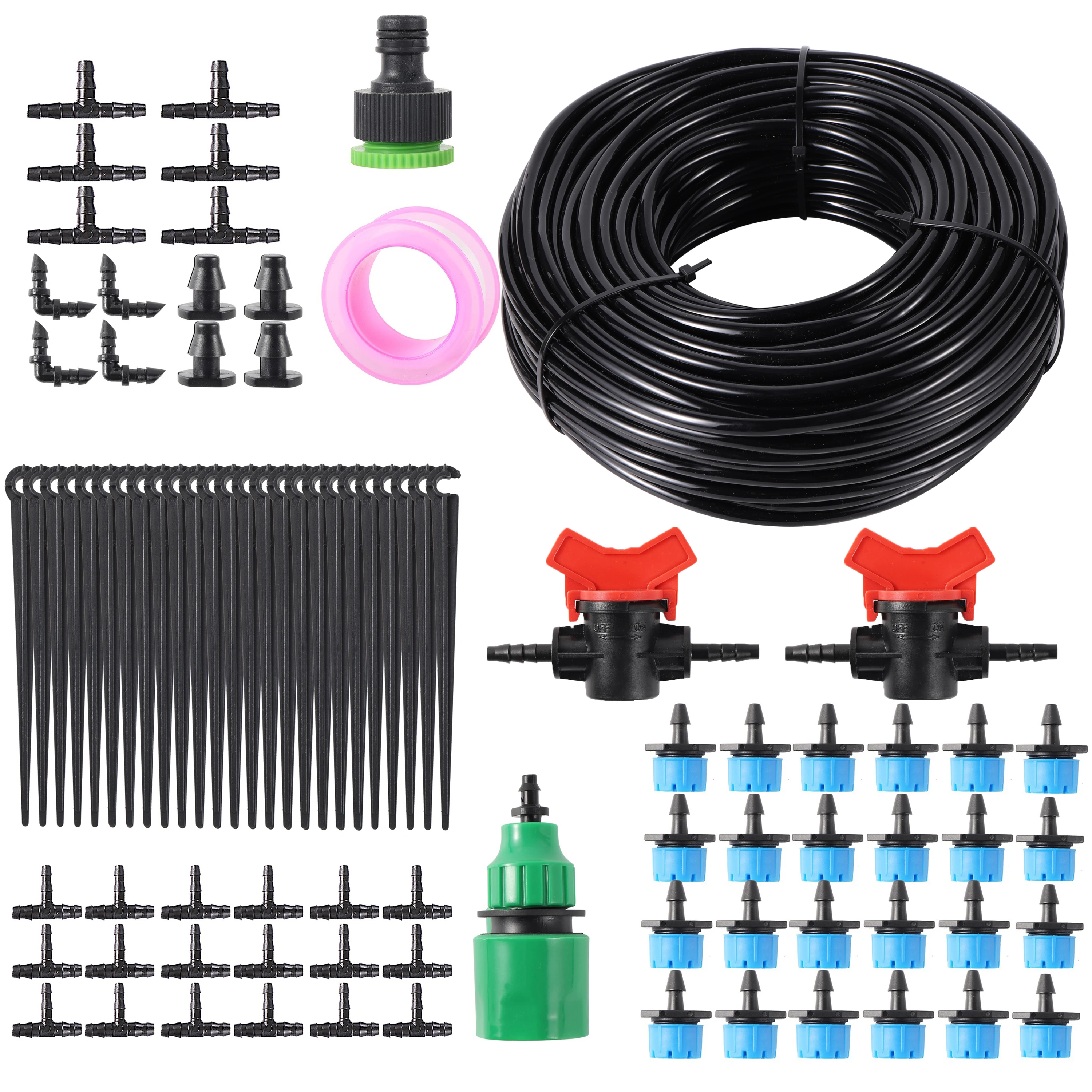 5/10/15/20/25/30/40m Diy Blue Sprinkler Drip Irrigation System Garden Potted Balcony Water-saving Irrigation Kit