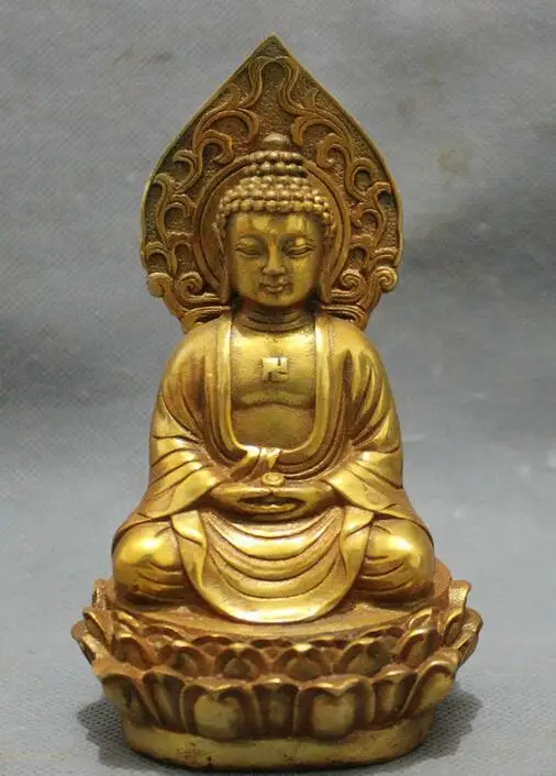 

14CM Tibet Buddhism Temple Shakyamuni Sakyamuni Buddha Hold Bowl Statue