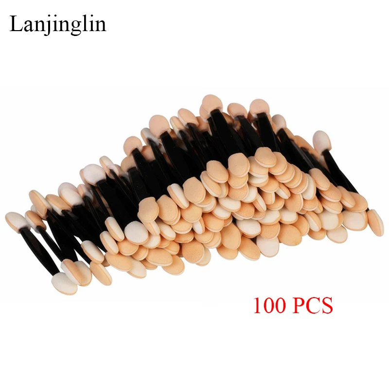 5/30/100 pcs Professional Sponge Stick Eye Shadow Applicator Cosmetic Brushes Double-head Eyeshadow Brush For Women Makeup Tools