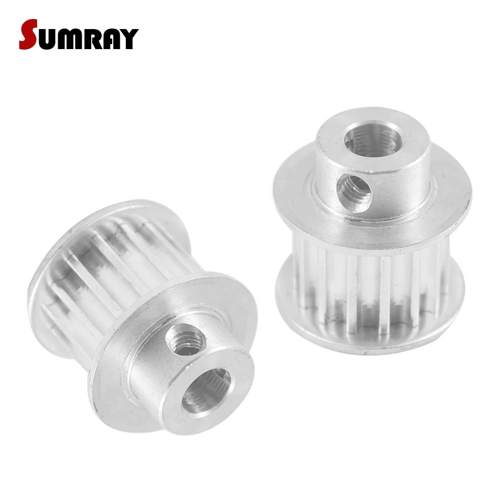 SUMRAY Timing Pulley 5M 15T Thoothed Belt Pulley Bore 5/6/6.35/8mm Wheel Pulley 16/21mm Belt Width aluminium pulley wheel