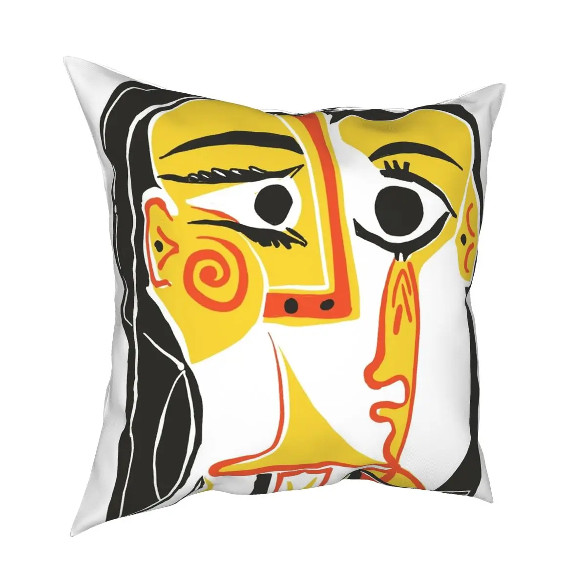 Picasso Woman's Head Square Pillowcase Polyester Printed Zip Decor Throw Pillow Case for Car Cushion Cover Wholesale