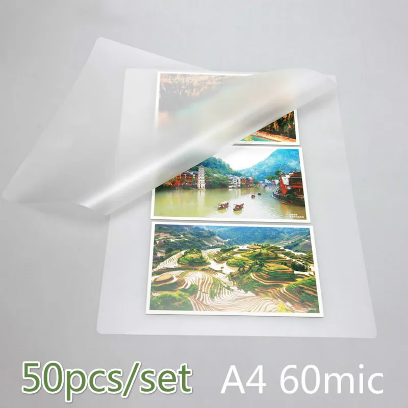 60 Mic A4 Pet / Photos / Documents / Certificates / Pictures Heat-sealing Film Thermal Packaging Paper 50pcs / Batch Photo Film