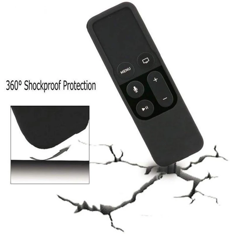 For Apple TV 4 Remote Control Cover Soft  Silicone Protective Case Waterproof Dust Anti-fall Dust Cover