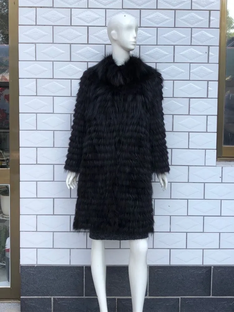 2025 Fox Fur Coats Women Silver Fox Natural Fur Coats Female Autumn Knitted Long Genuine Fur Jackets Vest Ladies Fashion