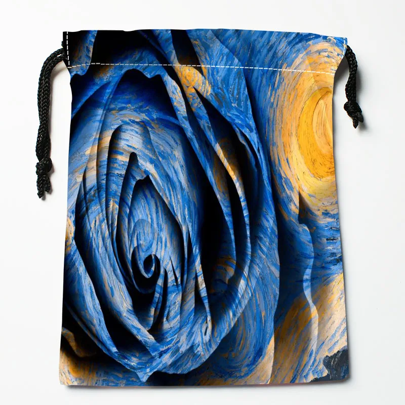 Personalizza la notte stellata Vincent van Gogh borsa con coulisse piccola borsa da viaggio piccola da donna borsa regalo di natale 18*22cm W-0616