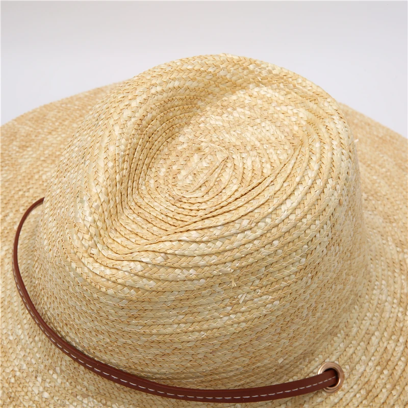 Summer Women's Big Ribbon Sun Hat Style Vintage Design Wide Side Straw Hat Solid Color Anti-UV Holiday Beach Hat