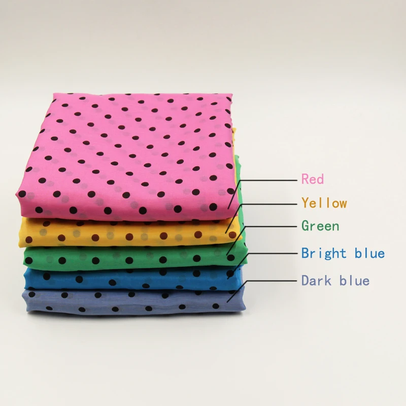 Pink yellow green blue polka dots print silk cotton blended fabric,SCT648,SCT649,SCT650,SCT651,SCT652