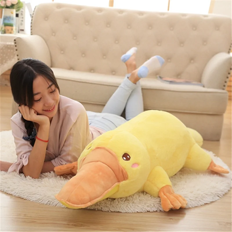 Cute Platypus Plush Toy Anime Cushion Siesta Papa Puppet Doll Long Mouth Duck Pillow Throw Little Yellow Duckling Halloween Gift