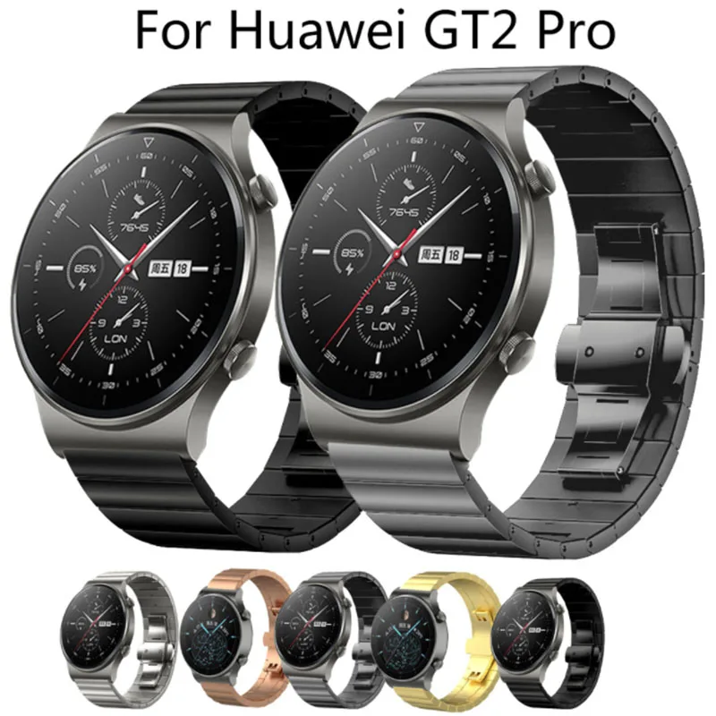 

Металлический Ремешок Для Huawei Watch GT2 Pro, сменный браслет с застежкой-бабочкой из нержавеющей стали, 20 мм, 22 мм