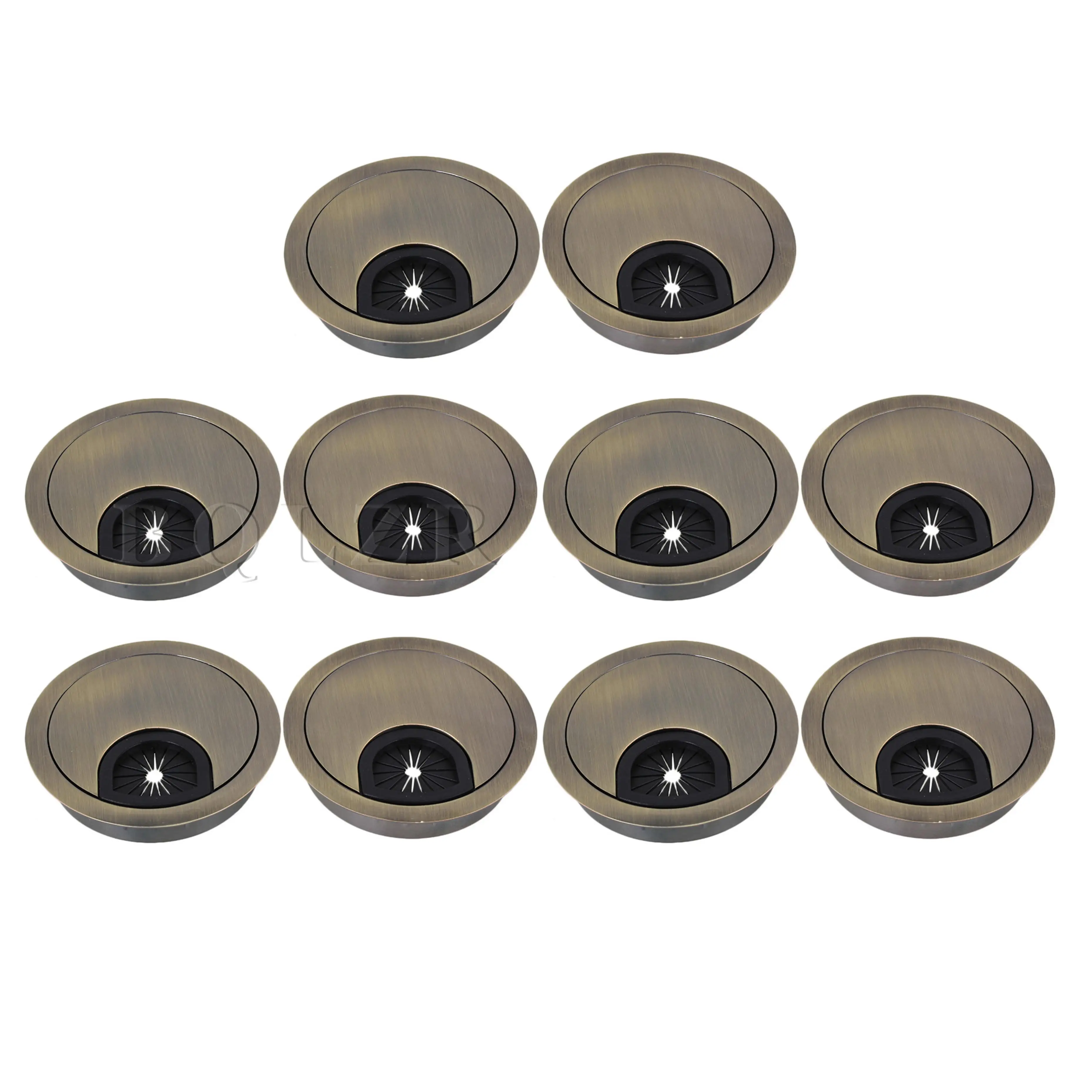 

BQLZR 10PCS Bronze Round Zinc Alloy Desk Grommet Hole Dia 60mm for Office Desk