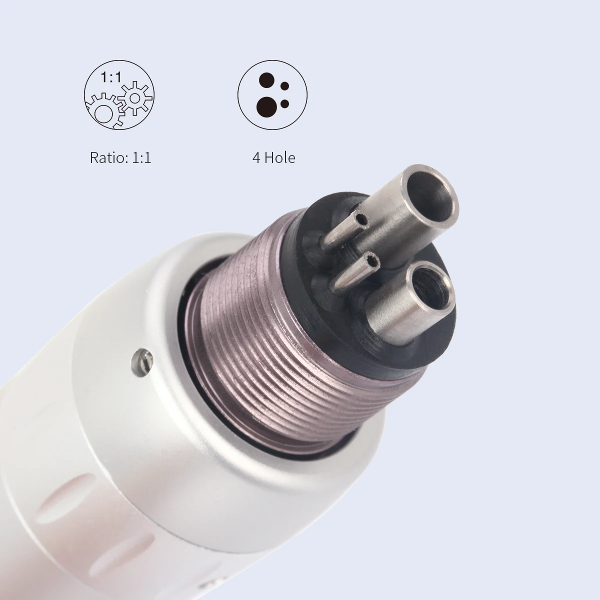 AZDENT Dental Internal Water Contra Angle Press Button Low Speed Handpiece 4 Hole Motor Bur Applicable Φ2.334-2.355mm