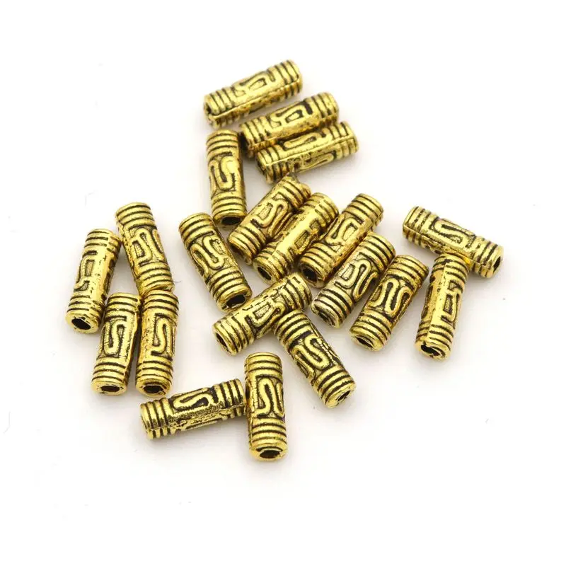 100pc Antike Gold Farbe Lose Rohr Metall Spacer Perlen Für Schmuck Machen Hand Beadwork Diy Zubehör Großhandel – Detail 3