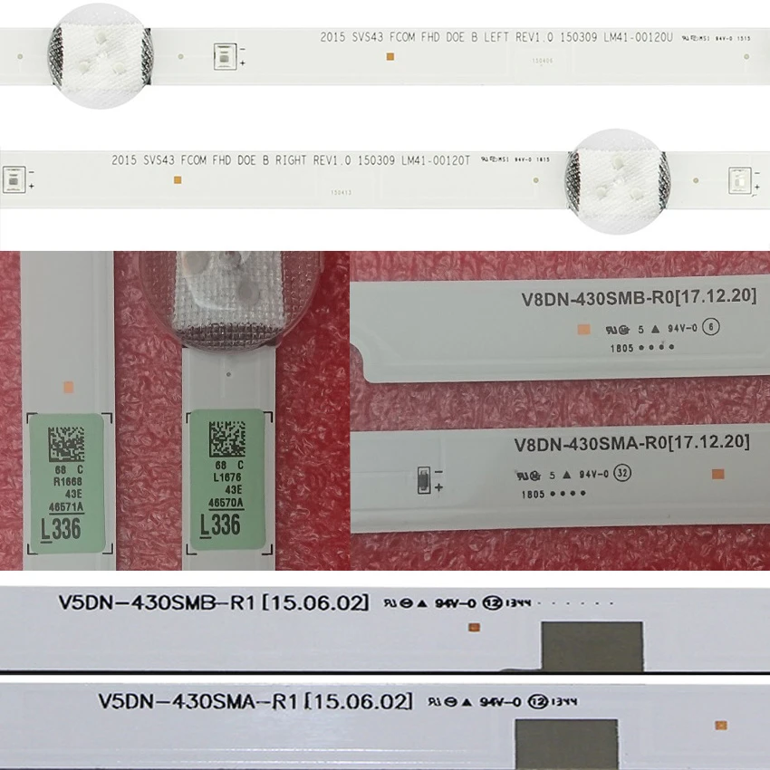 LED Bands 2015 SVS43 FCOM FHD DOE B LEFT A RIGHT REV1.0 150309 LM41-00120U 00120T TV LED Bars Backlight Strips Line Rulers Array