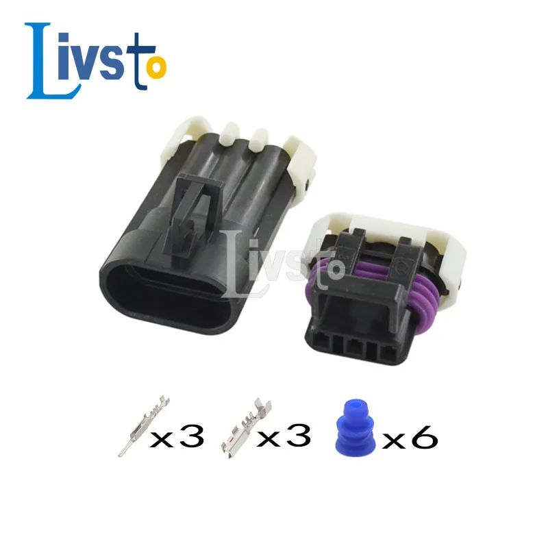 1/5/10 Set 3 Pin Delphi Black Auto Connector Metri-Pack 150 Temperature Sensor Female Male Plug 12110293 12129615