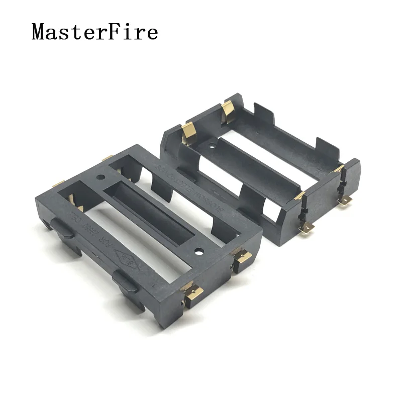 

10pcs/lot MasterFire 2 x 26650 Battery Holder SMD SMT Storage Box Case With Bronze Pins 2 slots 2*26650 Batteries Shell