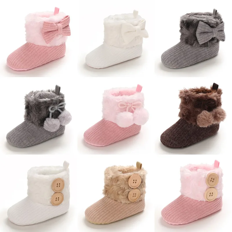 Lovely Newborn Baby Warm Fluffy Boys And Girls Toddlers Shoes Pure Cotton Comfortable Soft Non-Slip Baby Shoes