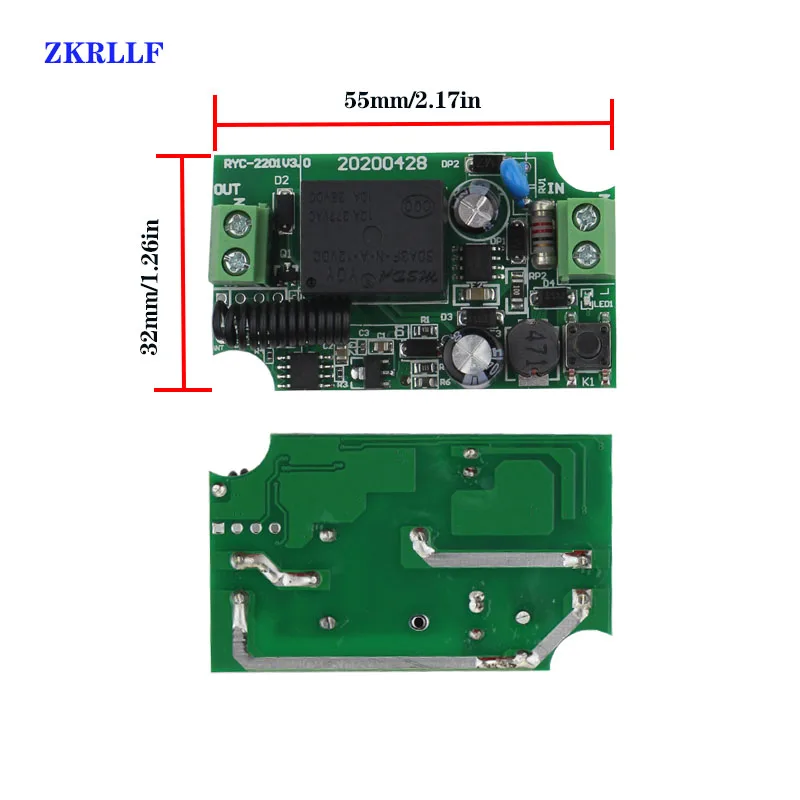 ZKRLLF 433MHz  220V Lamp Wireless  Remote Control Switch ON/OFF 110V Remote Control Receiver Transmitter For Led Lights Bulb DIY