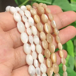 White Natural Color Mother Of Pearl Mop Shell beads Charms Oval Rice Loose Spacer Beads For Jewelry Making Diy Bracelet Earring