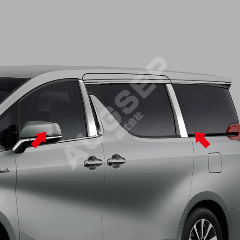 

4PCS Car Window Pillar Cover for TOYOTA ALPHARD/VELLFIRE 30 Automobiles Chrome Stainless Steel Car Styling Accessories