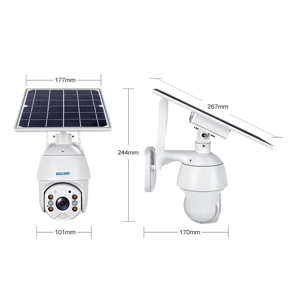 Imagem -06 - Câmera ip Escam Qf280 1080p Solar à Prova Dágua sem Fio Wi-fi Pir Alarme Visão Noturna Ptz Câmera ip