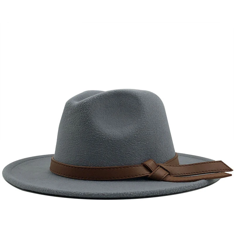 

NEW British Fedora Hat Men Women Imitation Woolen Winter Felt Hats Men Fashion Jazz Hat Fedoras Chapeau Church hat