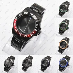 NEITON 40mm Black PVD Case Sapphire Glass Black Fit ETA2836 NH35/36 Mingzhu DG2813/5833 Miyota 8215/8205 Back Transparent Glass