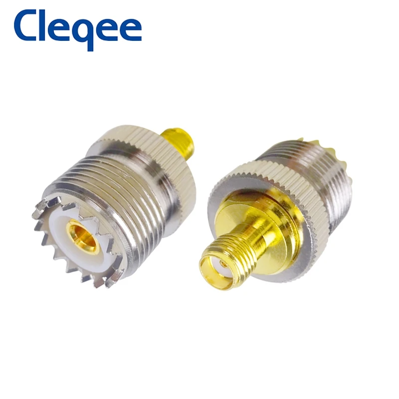 Cleqee 1 Cái SMA Nữ Dây Chống Hú UHF Adapter RF Đồng Trục Nối SO-239 SO239 Để SMA Bộ Chuyển Đổi