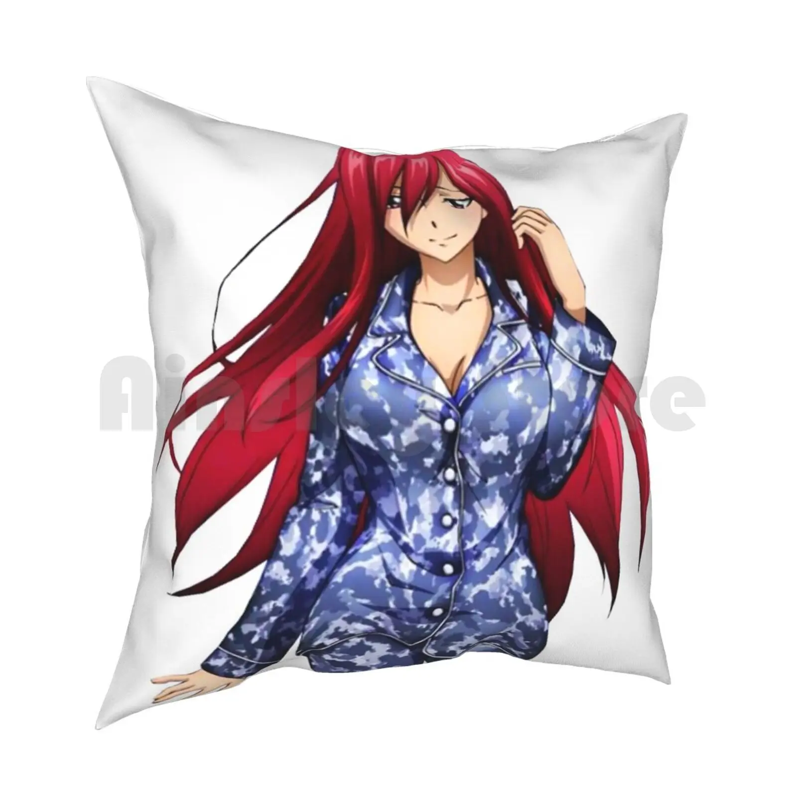 Erza Pillow Case Printed Home Soft Throw Pillow Fairy Tail Lucy Fairy Tail Ecchi Manga Sexy Anime Ladie Natsu Mirajane