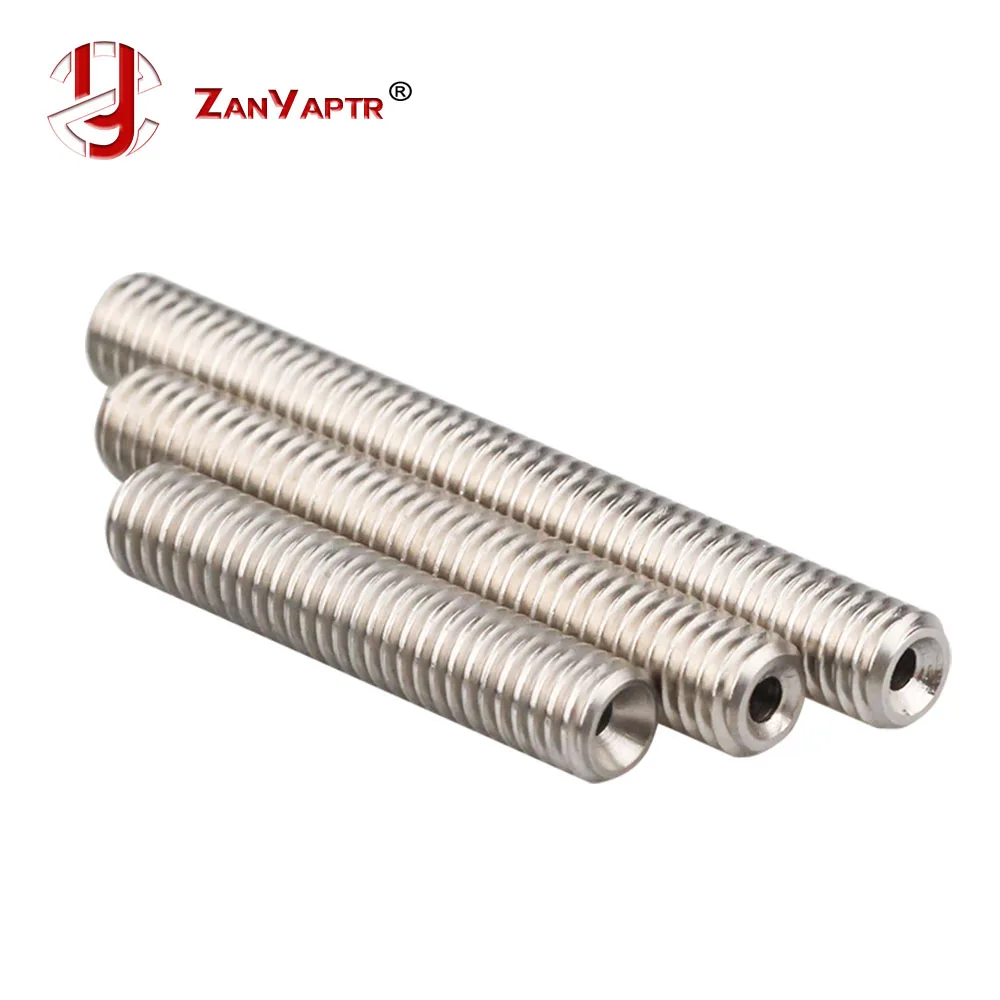 1pc M6*30 M6*50mm 3D printer Throat With PTFE Pipe Stainless Steel Feed Tube Nozzle Throat For 1.75mm Filament Makerbot MK8/MK9