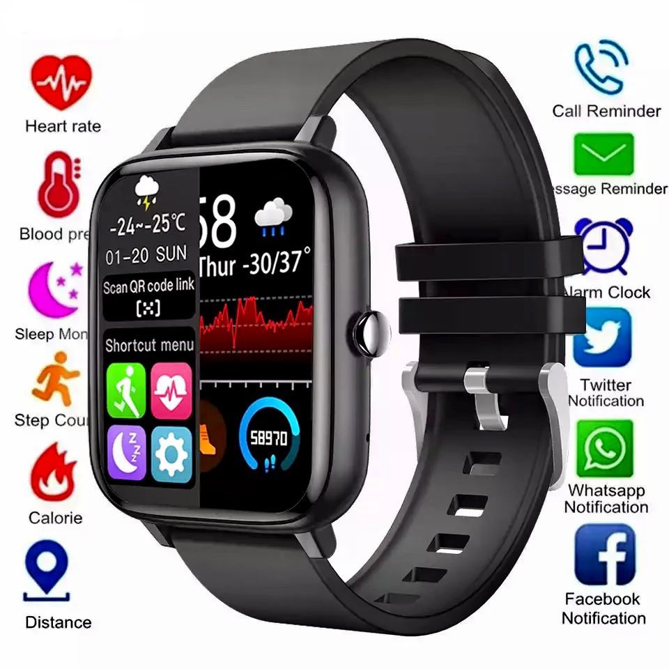 2021 New Smartwatch IP67 Waterproof Smart Clock Women Relogio Inteligente Smart Watch Men support Heart Rate Fitness Tracker