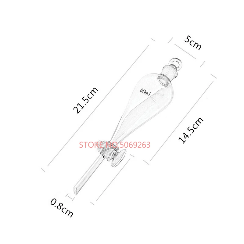 All Sizes 60mL to 2000mL Glass Separating Funnel with Glass Stopper Screw Tap Separatory Funnel Laboratory Glassware