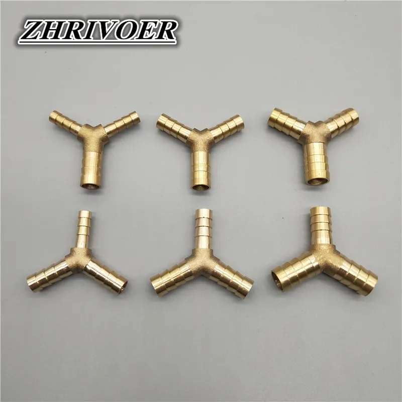 Редукторный шланг Y-типа, латунная зазубрина с зазубринами для труб, 4 мм, 5 мм, 6 мм, 8 мм, 10 мм, 12 мм