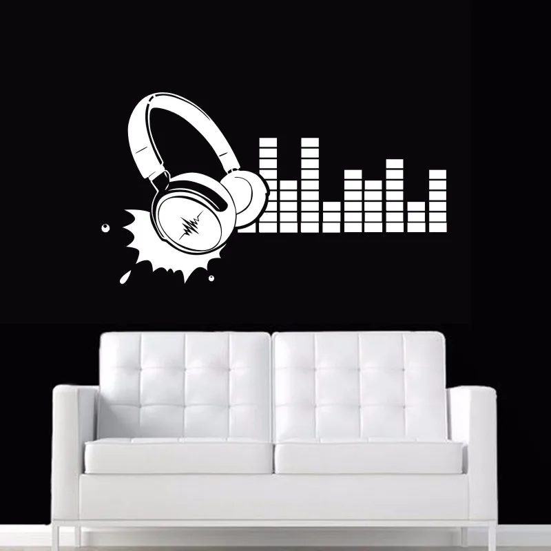 Music Zone Wall Sticker Headset Rock Decor Kids Room Home Decoration Posters Vinyl Music Car Decal