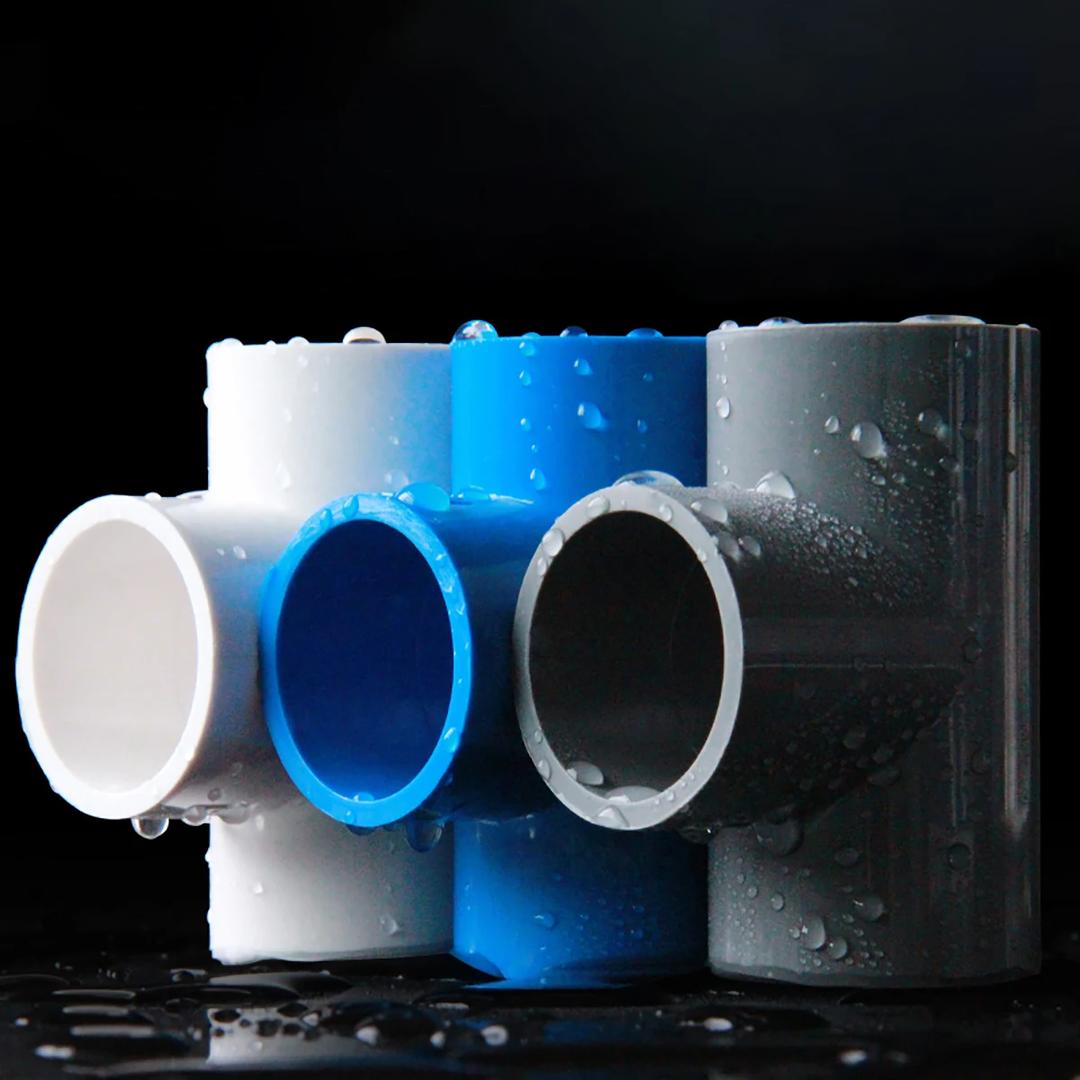Accesorios de tubería de PVC, conector en T igual a 16,20,25,32,40,50,63,75, 90.110mm, juntas de soldadura solvente, riego de jardín de acuario DIY, 1 ud.