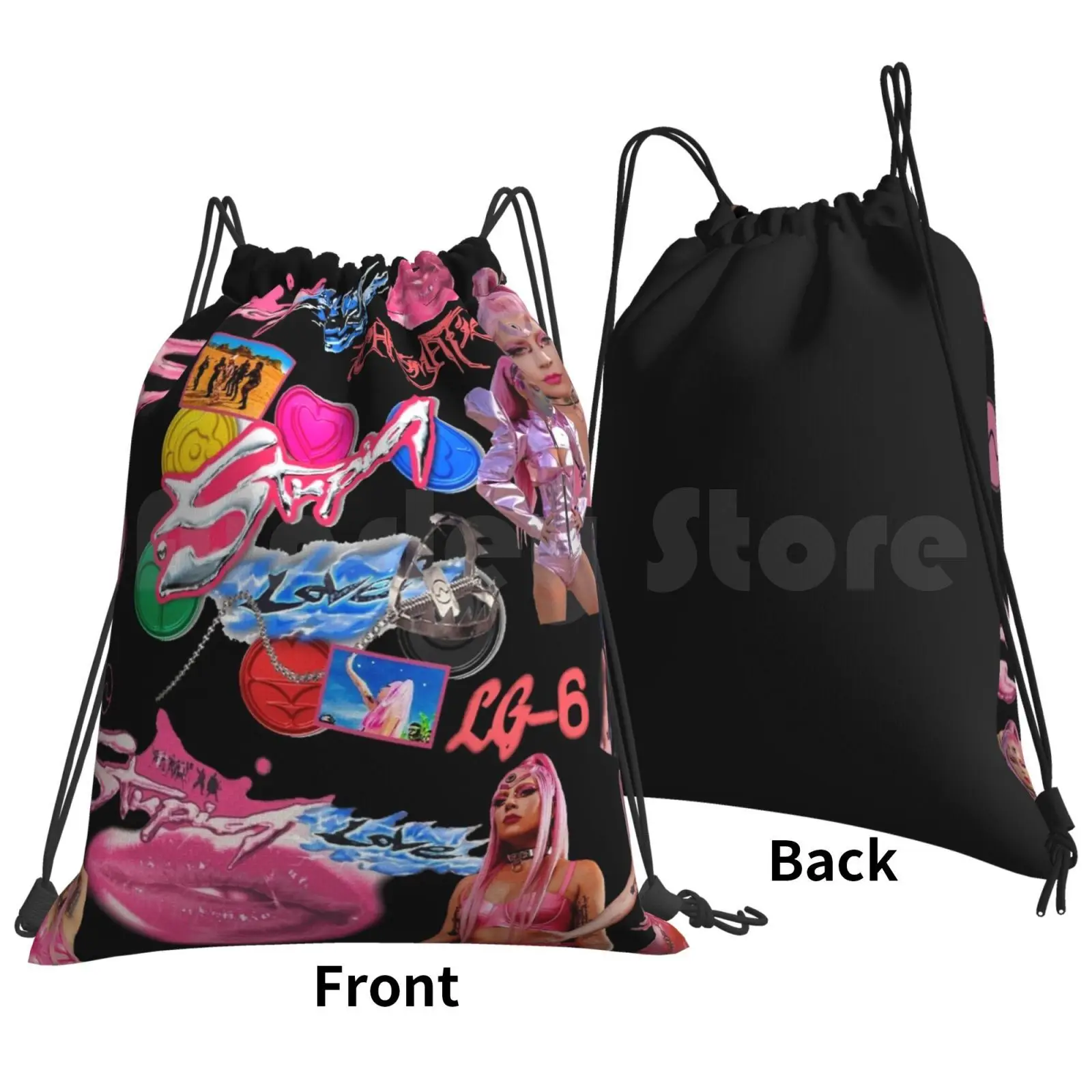 All Over Love To Be Extra Backpack Drawstring Bag Riding Climbing Gym Bag  Love Extra All Over Pattern Lg6 Chromatica